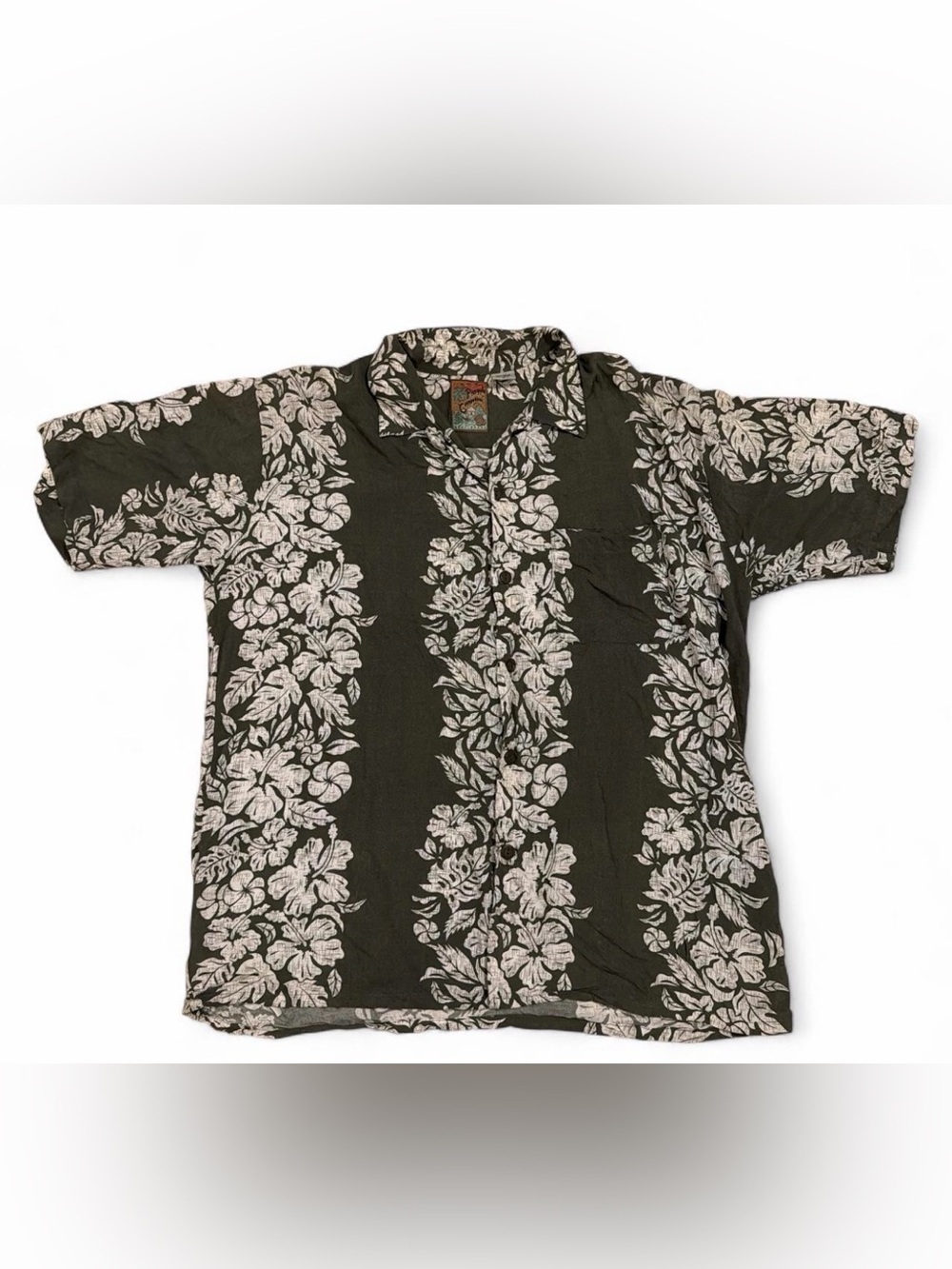 Vintage Mens Pineapple Connections Hawaiian Shirt M Rayon Floral Made in Korea